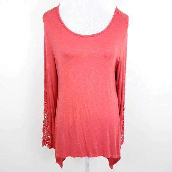 Soft Surroundings Tunic Top Shirt Orange Boho MEDIUM Blouse Coastal Boho - Picture 1 of 7